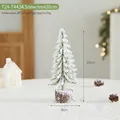 Mini 20cm frosted Christmas tree on wood base for festive tabletop winter decor - T24-T443A Snow Tree 20cm