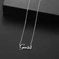 Minimalist silver stainless steel necklace with Gemini zodiac pendant on fine chain - Gemini Steel
