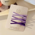 Set of 3 matte purple gradient crossover hair clips displayed on a card - Purple Gradient Cross Set