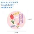 Pink heart-shaped compressed wood pulp sponge with cute tulip floral pattern and love text - Tulip Wishes