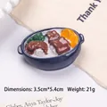 Miniatur-Magnet mit Schmorbraten-Schüssel, naturgetreues Essensmodell für die Küche - Schweinehaxen-Reis