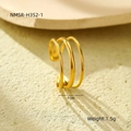Detailed view of adjustable golden triple spiral ring with 1cm width and 1.5g weight - Spiral Triple Ring Gold