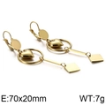 Elegant gold drop earrings with geometric rings and heart pendants for a stylish look - Gold (KE86821-KFC)