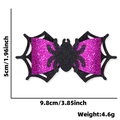 Purple Halloween spider hair clip with glitter sequins and web-inspired bow design - Spider Web Bow Hair Clip