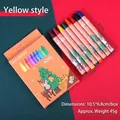 Christmas 8-color crayon set in orange box with reindeer illustration for kids - Crayons-Yellow Box (8 Colors)