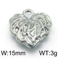 Colgante de corazón hueco plateado con textura en relieve, ancho 15mm y peso 3g variante - Corazón Color Acero (KLJ5877-Z)