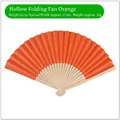 Hollow-out Folding Fan Orange