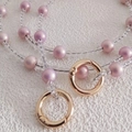 Lavender matte beads and clear crystal bag strap replacement with gold spring buckles - 90cm / Crystal Purple Bead [Gold Buckle]