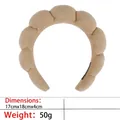 Thick beige cloud headband with soft terry cloth texture measuring 17x18x4cm for facial washing - 13-light Brown Terry Cloth Headband