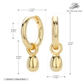 Specifiche dimensionali per orecchini a cerchio a goccia in argento sterling S925 - Argento 925 / Oro