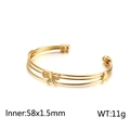 Golden butterfly multi-layer open bangle with white zircon inlays and 58mm diameter - Gold (KB115781-GC)