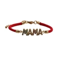 Bracelet MAMA tressé rouge ajustable avec zircon doré pour la fête des mères - CB0164 Corde Rouge