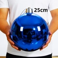 Große 25cm königsblaue Weihnachtskugel mit glänzendem galvanisiertem Spiegel-Finish - 1 Stück/Packung (25cm) / Glänzendes Blau