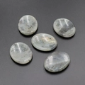 Set of five polished grey natural stone oval worry stones for thumb massage - Labradorite (1pc)