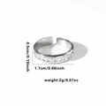 Detailed view of adjustable snake pattern ring with 0.5cm width and 1.7cm diameter - TYR0339 / Silver Cross Flower Relief