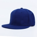 Classic royal blue flat brim hip hop baseball cap with structured six-panel design - Blue