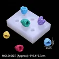 6-cavity raspberry silicone mold for fruit-shaped cake decorations and resin art crafts - Style 1 / Clear