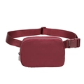 Waterproof burgundy nylon belt bag with adjustable strap and durable buckle - Burgundy