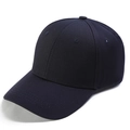 Classic dark blue baseball cap with adjustable ponytail opening and cotton twill fabric - Adult, Adjustable / Navy Blue