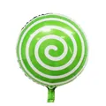 18-inch lollipop foil balloon with green and white spiral pattern for birthday party decor - Green Lollipop