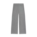 Casual grey knitted wide-leg trousers with ribbed texture shown in a flat lay view - S / Grey Pants