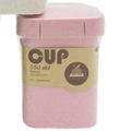 Pink wheat straw fiber 550ml cup with fashion label and square eco-friendly design - 550ml Wheat Straw Soup Cup With 4-Sided Buckle (Pink)