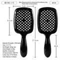 Small black vented hair brush with PS handle and TPE teeth for wet and dry styling - Small Black Handle + Black
