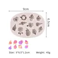 Detail of fruit dessert silicone mold featuring cake and lollipop shapes for DIY crafting - Cake Mold / Gray