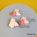 Cute pink strawberry rabbit resin DIY accessory for phone cases and craft material - Style 6 Prone Rabbit