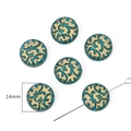 Baroque style teal and gold star-moon flower beads 14mm for DIY jewelry making - #05 Flat Round Beads 25pcs/pack
