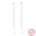 Eleganti orecchini lunghi a nappa in argento sterling 925 con zirconi scintillanti - Orecchini a nappa con cluster di zirconi / Argento