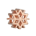 Rose gold snowflake charm for DIY bracelets with polished hollow metal design - Rose Gold Hollow Snowflake Bead