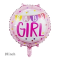 18-inch pink Baby Girl foil balloon with colorful polka dots for baby shower decoration - 18 Inch Round Baby Girl Pink