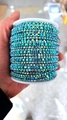 Handheld three-row turquoise AB rhinestone claw chain for DIY sewing and jewelry - 1 Yard/Pack / Lake Blue AB