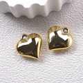 Paar polierte vergoldete Herzanhänger aus Acryl für DIY-Schmuck und Accessoires - Klein (2.3x2.5cm) / Gold
