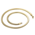 Elegant gold-plated stainless steel flat snake bone chain necklace in a spiral layout - 5mm Width (KN203546-Z)