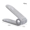 Adjustable grey double-layer plastic shoe organizer space saver, length 26cm width 10cm - Gray