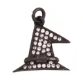Pendentif chapeau de sorcier en métal noir avec strass blancs pour bijoux DIY - Chapeau de Sorcier Noir