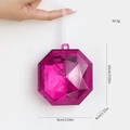 Pink faceted gem Christmas tree ornament with ribbon, size 10x9x4cm weighing 49.5g - Small / Gemstone Rose Red