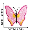 Pink and yellow butterfly embroidery patch detail with 5.2cm x 4.8cm size dimensions - Pink Yellow Black Butterfly (C19HD-09-42)