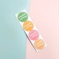 Adesivi rotondi Smooth Sailing colorati verde arancione e rosa per sigillo regali - Rotondo