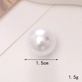 Macro view of a 1.5cm white pearl accessory for DIY shoes with weight detail - C458-Semi-circle Pearl