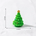 Mini resin Christmas tree figurine with gold star and colorful ornaments, size 3.7x2.4cm - Style 3 Large Light Green