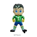Cartoon soccer player foil balloon in green jersey for sports party decoration, 50x91cm - Soccer Goalkeeper