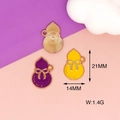 Macro shot of 21x14mm colorful enamel gourd charms for DIY jewelry with dimensions - Purple Gourd