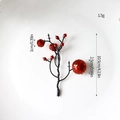 Sparkling red glitter berry stem for Christmas wreaths with 2.5cm large fruit ornament - Red