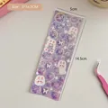 Schattige paarse laserstickers met konijnen en vlinders voor DIY-journaling decoratie - 20# Paarse Bellen Serie