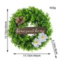 Künstlicher Eukalyptuskranz mit Gänseblümchen, Schleife und Home Sweet Home Schild - Groß - 45 cm (17,72 Zoll) Mit Zwei Weißen Blüten