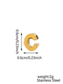 Detail of 0.6cm gold stainless steel C-shaped earring with dimensions and weight info - Letter-C / Gold