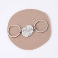 Cute stainless steel black and white cat puzzle keychains for couples in silver finish - Steel + Steel Color Keychain Pair